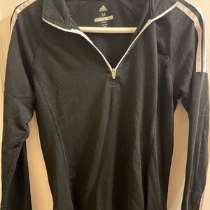 adidas Black and White Women's Quarter-Zip Golf Pullover